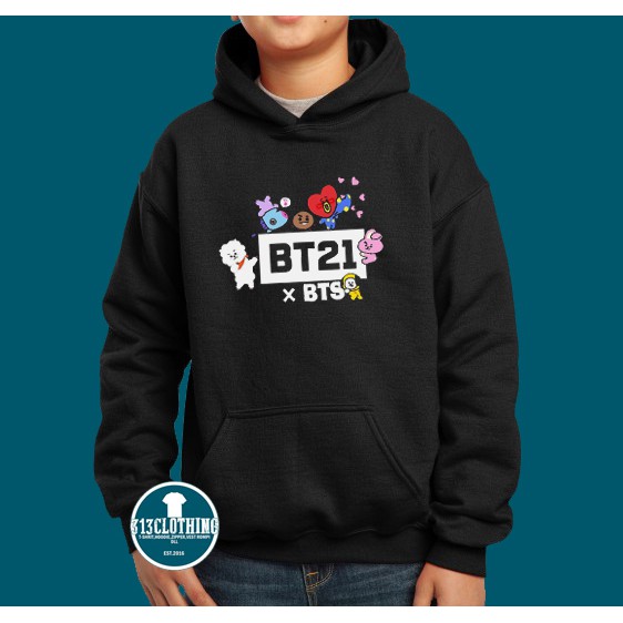 Bt21 BTS Character เสื้อแจ็คเก็ตมีฮู้ดสําหรับเด็ก - เสื้อผ้า 313