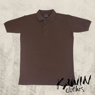 KAWIN เสื้อโปโลผู้ชาย/ผู้หญิง Deep Brown สีน้ำตาลเข้ม ผ้าเนื้อนุ่มใส่สบายมาก