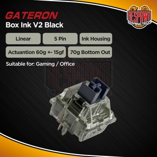 Gateron Box หมึกสีดํา V2 สวิตช์ (1 สวิตช์)