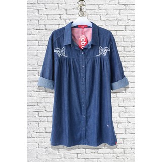 เสื้อยีนส์ มีกระเป๋าข้าง ebc 1807 มีไซส์ใหญ่ XL-5XL รอบอก 44-52 นิ้ว ไซส์สาวอวบ ยีนส์แท้ เดนิม ผ้านิ่ม walrus cl
