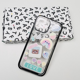 Casetify Cute Stickers by BeckyCas 13 Pro Max  Impact Case  Color: Clear- Black [13PMสินค้าพร้อมส่ง]