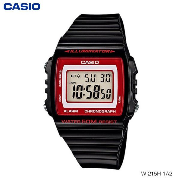 Casio Digital นาฬิกาข้อมือ Unisex ชาย/หญิง สายเรซิน รุ่น W-215H