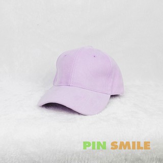 หมวกพาสเทล [สีม่วง Lavendor] หมวกแก๊ป Pastel Cap เนื้อผ้ากำมะหยี่