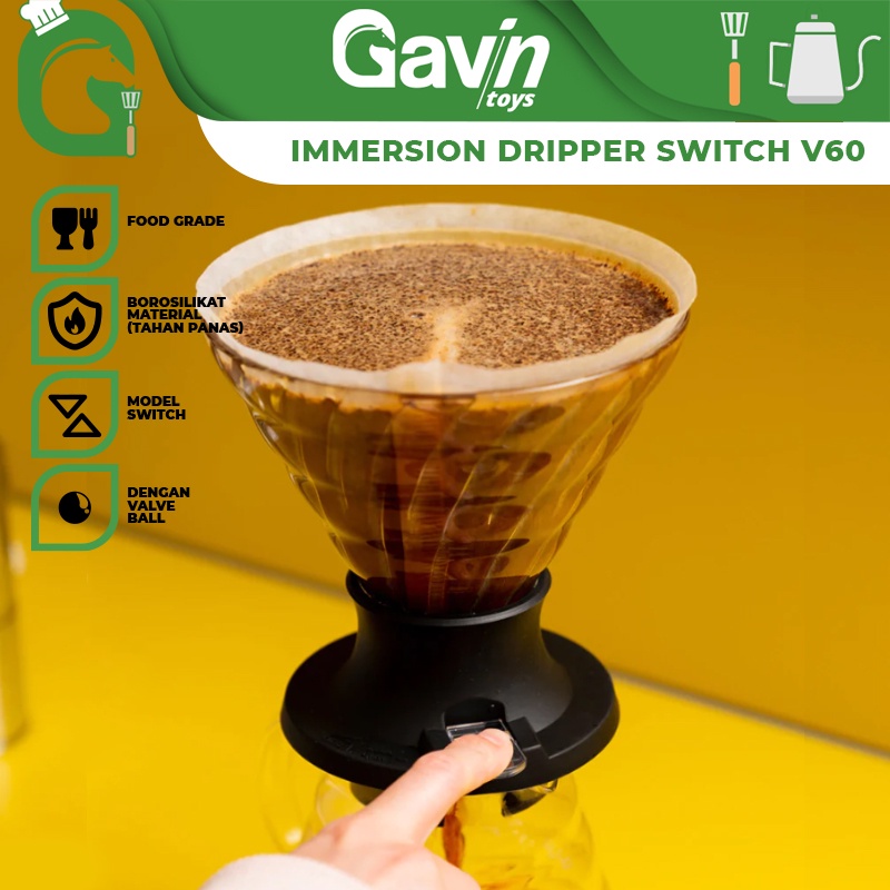 Immersion Dripper Switch V60 Dripper ขนาด 02 Clever Coffee Drip Glass