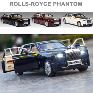 1:24 Rolls Royce Phantom รถหล่อโลหะผสมรุ่นรถเสียงและแสงดึงกลับรถโมเดลรถของเล่น Diecast Vehicles Car Model