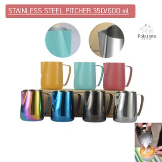 Pitcher พิทเชอร์ เหยือกเทฟองนม สแตนเลส เคลือบสี 350ml/600ml Colorful Milk Pitcher for milk steaming