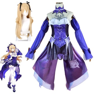 Game Genshin Impact Cosplay Fischl Costume Wig Halloween Carnival Suit Outfit Fancy Dress