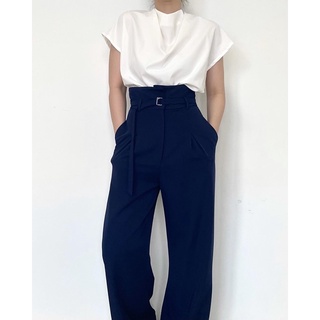 corset waist trousers (dark blue)