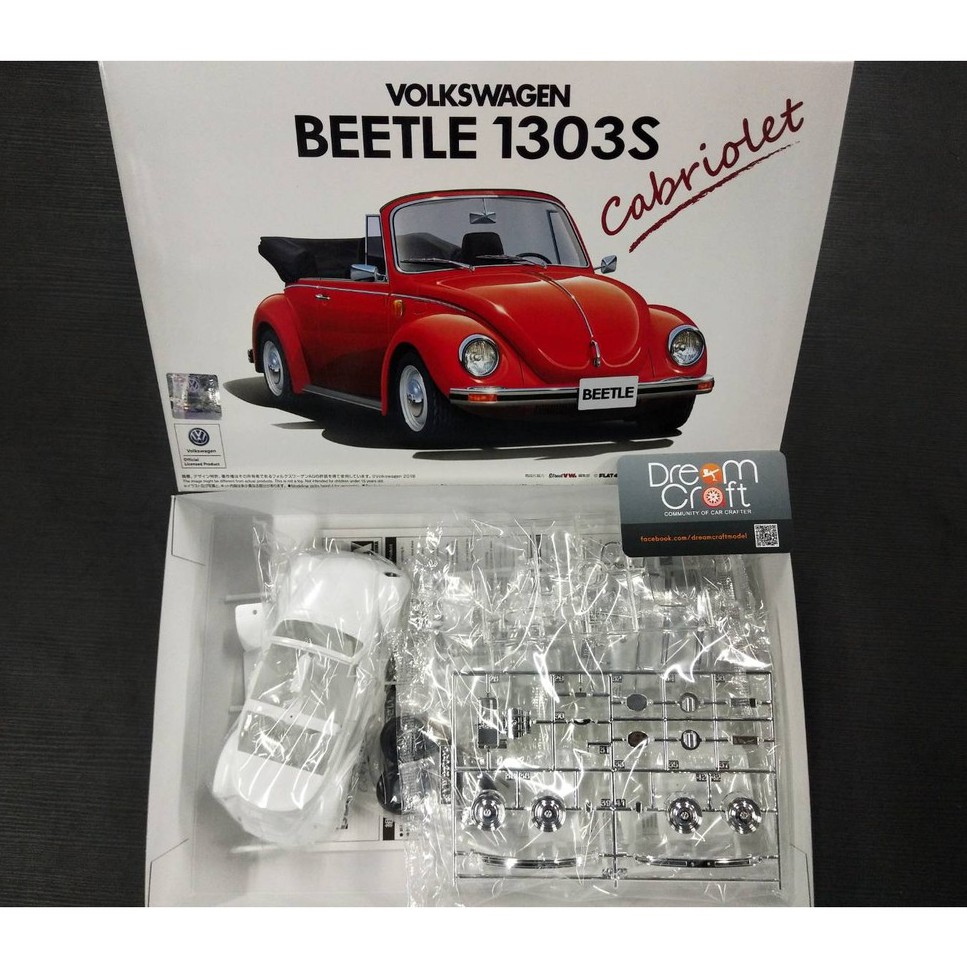 AOSHIMA 1/24 VOLKSWAGEN 15ADK Beetle 1303S Cabriolet '75 (โมเดลรถยนต์ Model DreamCraft)