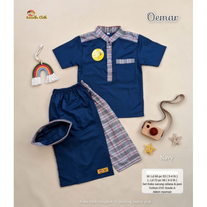 Boy& 39;s Suit - Sarkoci 3in1 Koko Peci Sarong Complete package Oemar Series Ori by Kinanthi store