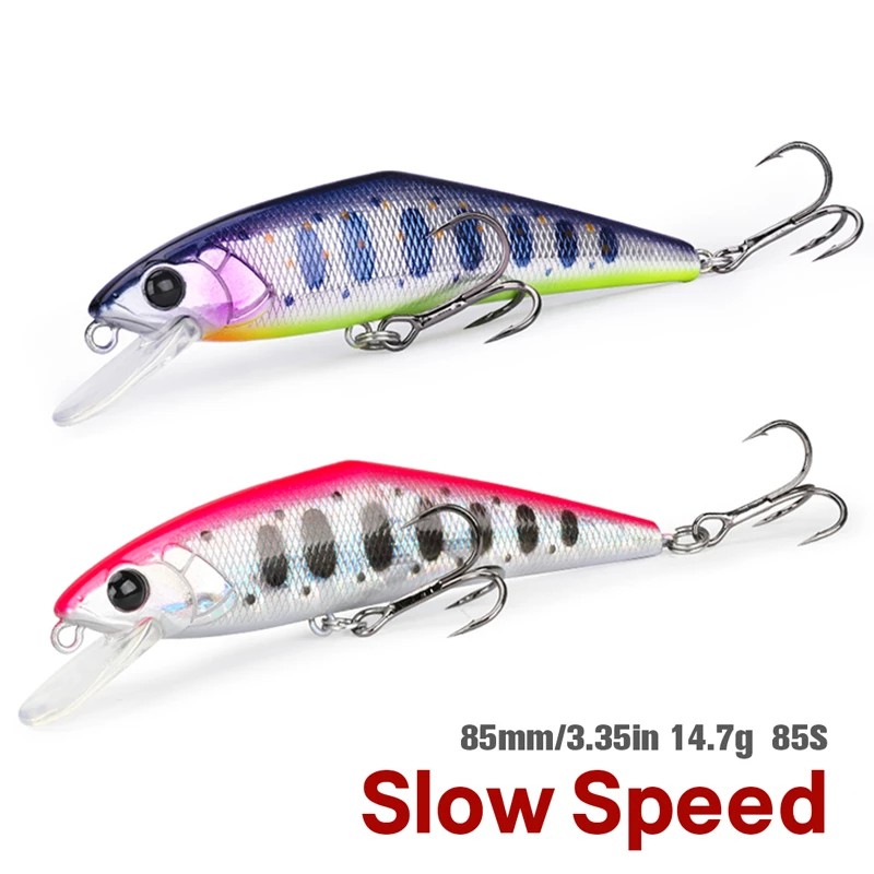 DW99 85S ความเร็วช้า Sinking Minnow 85 มม.14.7g Fishing Lure ปลาเทราท์ประดิษฐ์ Hard เหยื่อ Stream Perch Jerkbait Wobbler 5.0