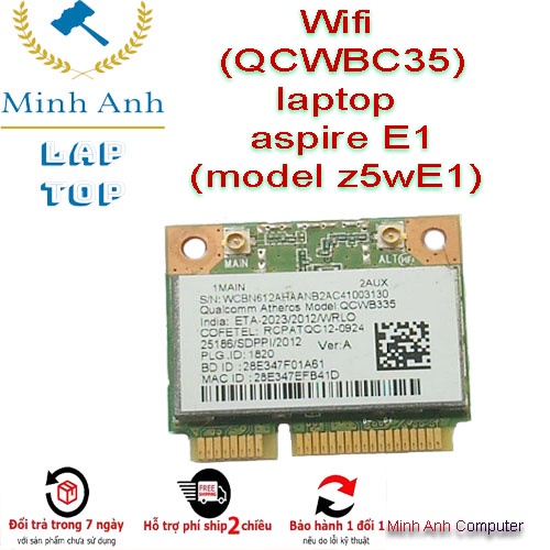 Wifi (QCWBC35) โน้ตบุ๊ก aspire E1 (รุ่น z5wE1)