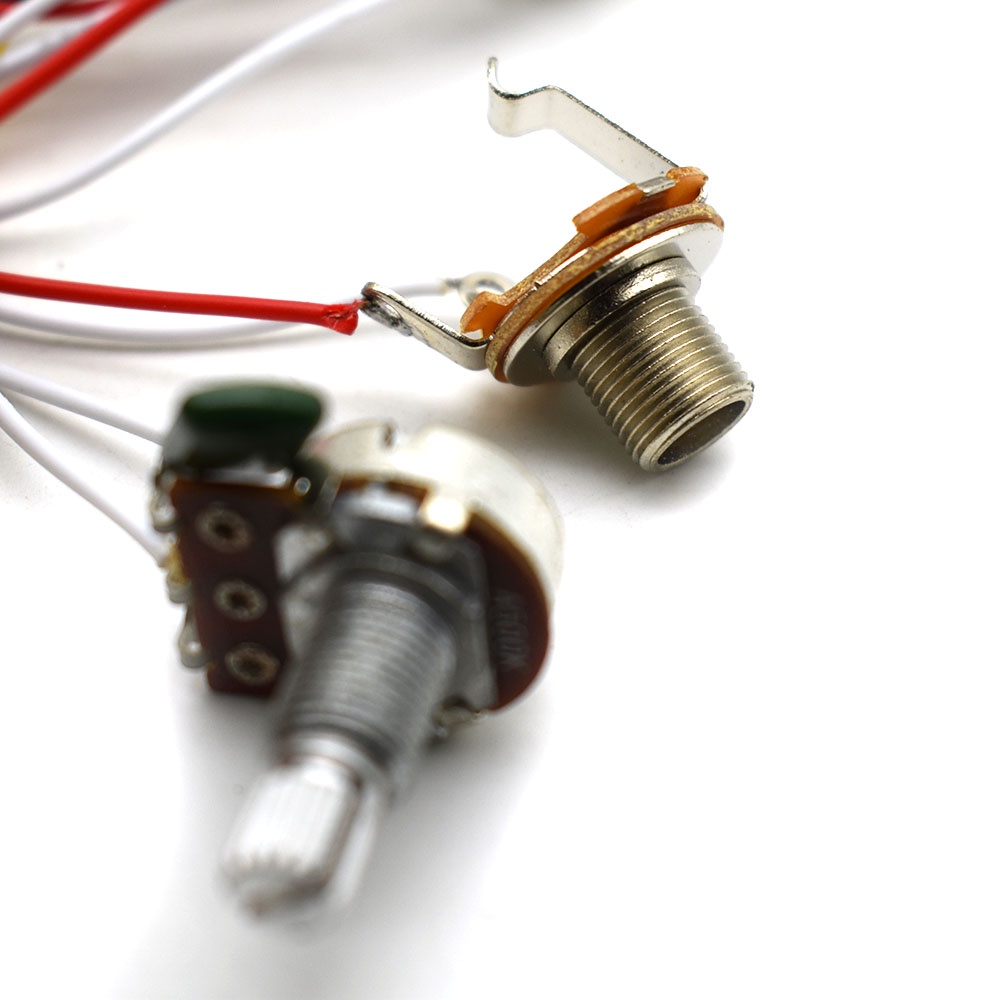 Prewired กีตาร์ไฟฟ้าชุดสายไฟ 2T1V 500K หม้อปุ่มควบคุม 5 ทิศทางสวิทช์แจ็คสําหรับ ST กีตาร์ไฟฟ้า