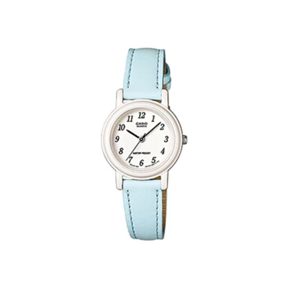 CASIO Standard นาฬิกาข้อมือผู้หญิง สายหนัง สีฟ้า พาสเทลรุ่น LQ-139L-2BDF