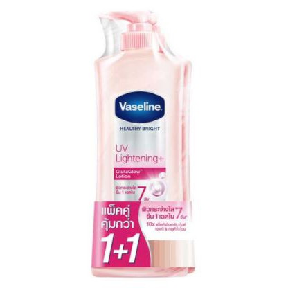 สินค้าขายดี💯 VASELINE HEALTHY BRIGHT UV LIGHTENING LOTION ขนาด 370ml (1ขวด แถมฟรี 1ขวด) วาสลีน เฮลตี