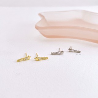 [พร้อมส่ง] ต่างหู Star bar stud Gold / Silver ✨ Silver 925 ไม่แพ้ไม่คัน 🎁 ห่อของขวัญฟรี