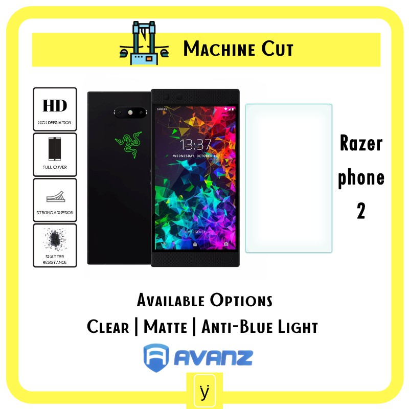Avanz - Razer Phone 2 1 ฟิล์มกันรอยหน้าจอไฮโดรเจล แบบเต็ม ตัดแบบใส / ด้าน / ป้องกันแสงสีฟ้า