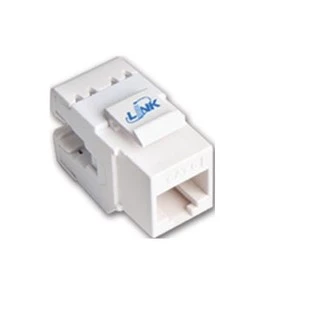 LINK รุ่น US-1006SL : CAT 6 RJ45 Slim White JACK Color Changeable ตัวเมีย (เต้ารับสายแลนรุ่นสลิมมีฝาครอบ) - ประกัน 30 ปี