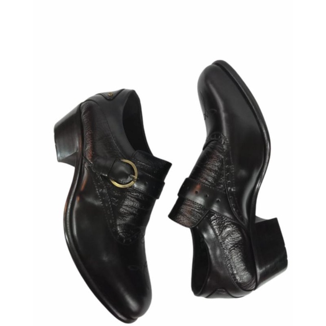 Guin CASALINI DX052 รองเท้าโลฟเฟอร์ หนังวัวแท้ มีส้น 5 ซม. สําหรับผู้ชาย