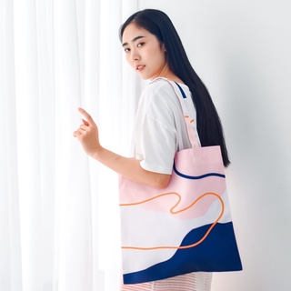 Vibes.brandd☁️💙Invis Navy tote bag💙☁️กระเป๋าผ้าแคนวาส กระเป๋าสะพายข้าง