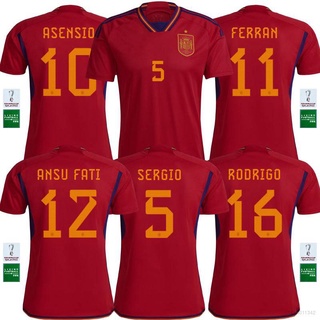 เสื้อกีฬาแขนสั้น ลายทีมชาติฟุตบอล Estar 22-23 World Cup Spain ชุดเหย้า สําหรับผู้ชาย