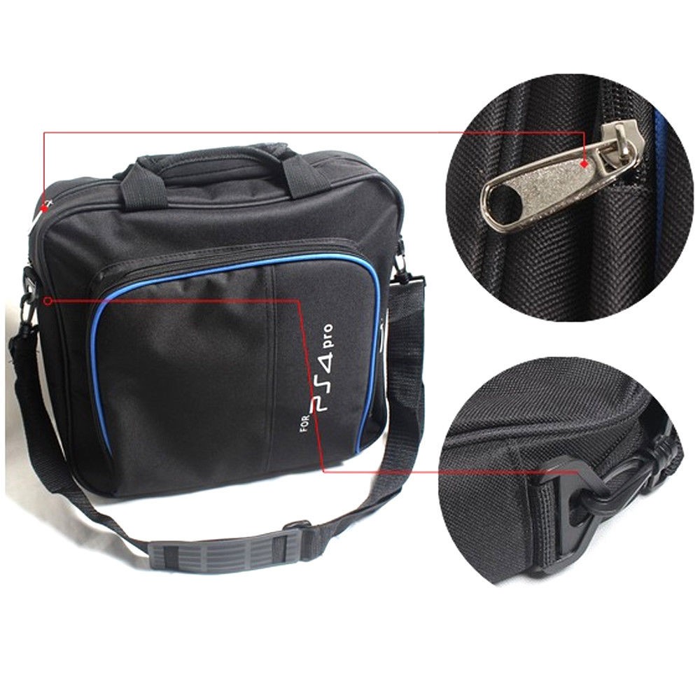 กระเป๋า Multifunctional Black Travel Carry Protective Shoulder Bag Case Cover Carrying for Sony PS4 Slim Pro