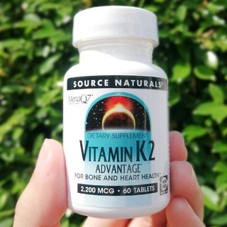 วิตามินเค 2 Vitamin K2 Advantage™ 2,200 mcg 60 Tablets (Source Naturals®)