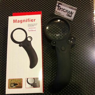 แว่นขยาย Magnifier 3เลนส์ 2.5×65mm 25x20mm 55x10mm พร้อมไฟLED 2ระดับ UV LED 1ระดับ