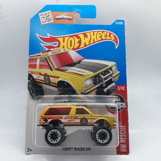 รถเหล็ก Hotwheels CHEVY BLAZER 4×4 สีเหลือง (ib24)