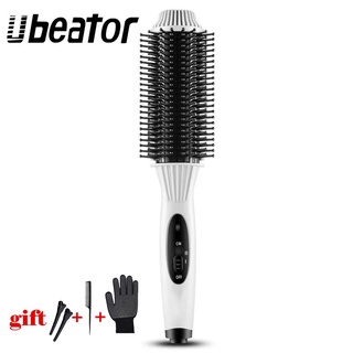 Ubeator 2 In 1 แปรงหวีผมไฟฟ้า แบบเหล็กแบน