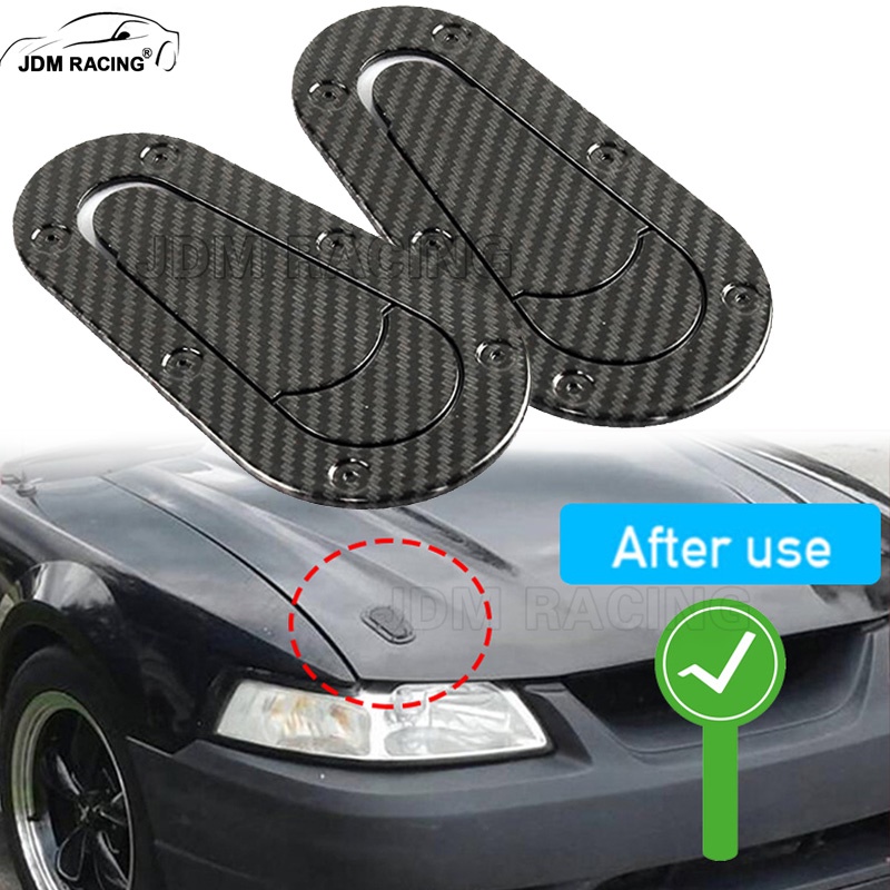 D1 Design ชุดล็อค Bonnet เครื่องยนต์ Universal สําหรับฝากระโปรงหน้า พร้อมคลิปล็อก Racing Body Kit Hood Mount