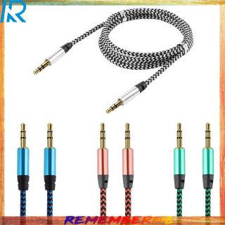 สายเคเบิ้ล rembraided Gold plated 3.5 มม. Jack Male to Male Audio AUX Cord สำหรับติดรถยนต์