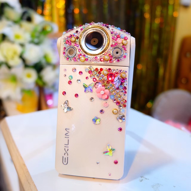 สติกเกอร์ติดเพชร 💎 สติกเกอร์กล้องกันรอยรอบเครื่องกล้องรุ่น CASIO TR350s/350 ตกแต่งคริสตัลงาน Hand-ma