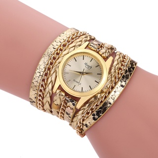 Women leather Gold bracelet quartz watches watch for ladies