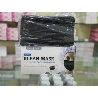 หน้ากากอนามัยสีดำ KLEAN MASK 1 กล่อง 50 ชิ้น