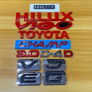 โลโก้  Hilux สติ๊กเกอร์  toyota  Hilux vigo Champ 3.0 D4D E V G J สีแดง ราคาต่อชิ้น