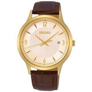 SEIKO นาฬิกาข้อมือผู้ชาย สายหนัง สีน้ำตาล รุ่น SGEH86,SGEH86P,SGEH86P1