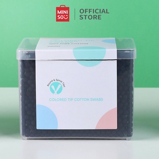 MINISO สำลีก้าน คอตตอนบัด สำลีก้านหลากสี  Colored Tip Cotton Swabs (420 Pcs)