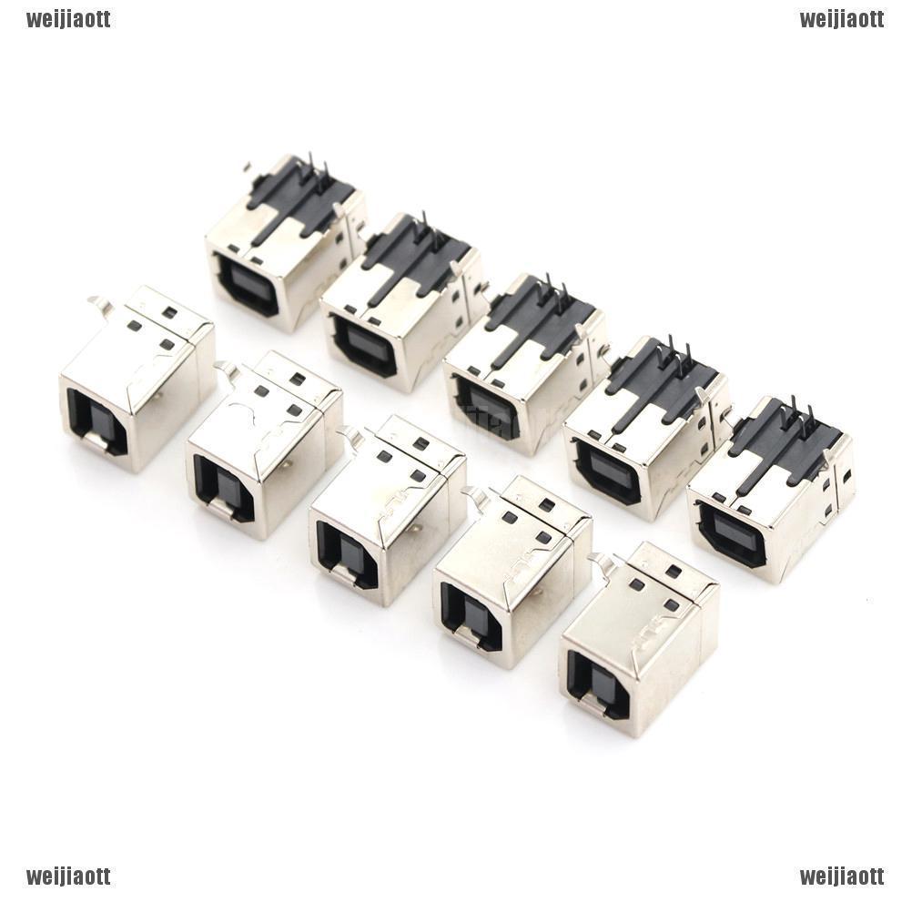 ใหม่ สายเคเบิ้ล USB Female type-B Port 4-Pin Right Angle PCB DIP 10 ชิ้น