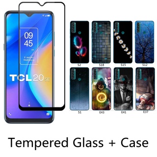 Tcl 20 SE เคสโทรศัพท์แฟชั่น ซิลิโคนนิ่ม TPU ฝาหลัง พร้อมฟิล์มกระจกนิรภัย