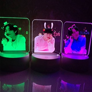 โคมไฟข้างเตียง LED Ns3 BTS Bangtan Boys RM Jin SUGA JHOPE Jinmin V JK ขนาดเล็ก น่ารัก ชาร์จ USB สําหรับตกแต่งข้างเตียง