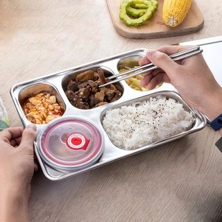 🍱👍ถาดหลุมสแตนเลส ถาดหลุมมีฝาปิด ไม่ขึ้นสนิมมี ถาดหลุม กล่องข้าว ถาดหลุมใส่อาหาร ถาดหลุม 3 หลุม 4 หลุม และ 5 หลุม