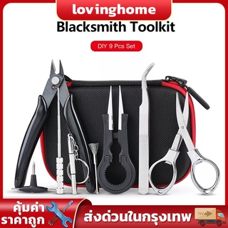 9ชิ้น DIY กระเป๋าเครื่องมือลวด Tool Bag Wire Heaters Kit กระเป๋าเครื่องมือแหนบคีมลวด Wire DIY Tool