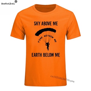 เสื้อยืดผ้าฝ้ายพิมพ์ลายแฟชั่น เสื้อยืด ผ้าฝ้าย 100% พิมพ์ลาย Sky Above Me Fire Within Me Earth Below สําหรับผู้ชาย