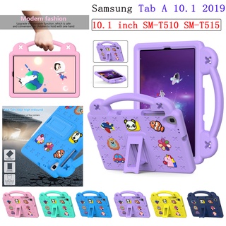 สําหรับ Samsung Tab A 10.1 2019 T510 T515 10.1 นิ้ว เคสกันกระแทก เด็ก การ์ตูน ที่จับ Eva เคสมือจับ