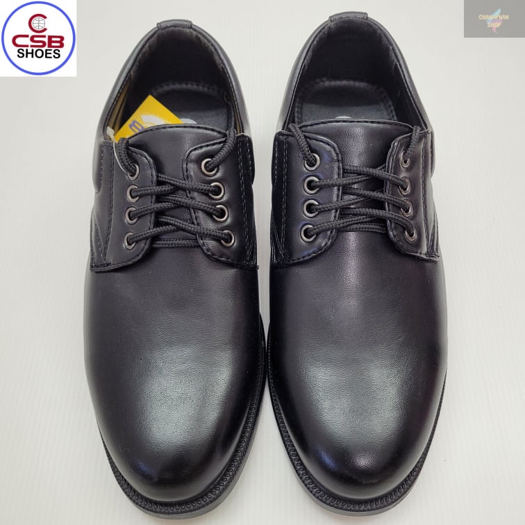 รองเท้าหนังคัชชู ผู้ชายสีดำ แบบผูกเชือก ยี่ห้อ CSB รุ่นCM545 งานดี ทรงสวยใส่ทน size 39-46