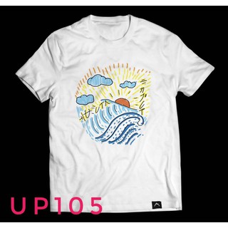 ผ้าฝ้าย 100%เสื้อยืด แขนสั้น ลายวาด (UP105)S-3XL