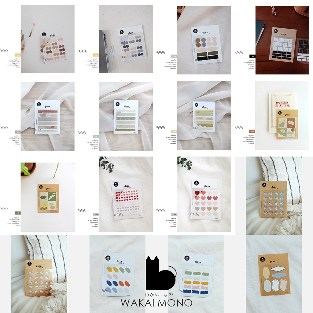 สติ๊กเกอร์ ตกแต่ง suatelier stickers plain deco no. 41 - 60