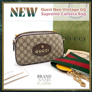 [สอบถามก่อนกดซื้อ]​ แท้​ 💯 New Gucci Neo Vintage GG Supreme Camera Bag อุปกรณ์ ถุงผ้า การ์ด สายสะพาย
