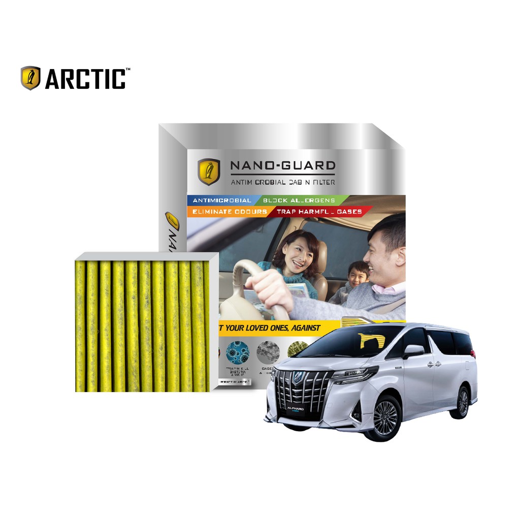 กรองแอร์ ARCTIC สำหรับ Toyota Alphard AH30 2015-2021 รุ่น Nano-Guard (ฆ่าเชื้อโรค + ดูดกลิ่นเหม็น + ดักสารก่อภูมิแพ้)